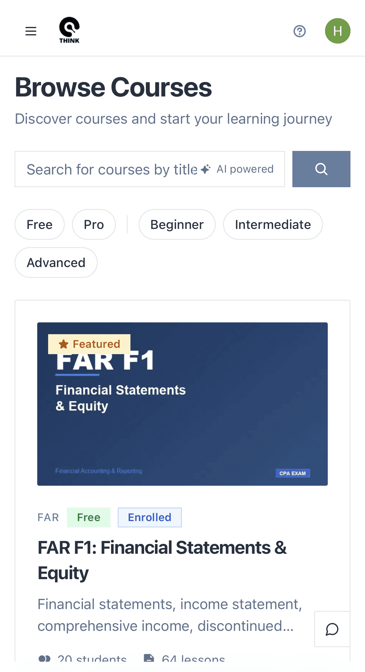 Browse courses